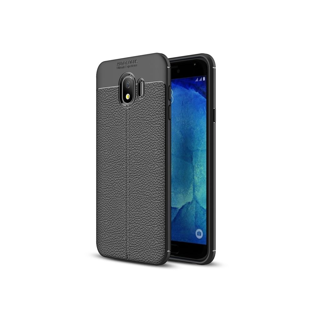 Wewoo - Coque noir pour Galaxy J4 2018 Version EU Litchi Texture TPU Case - Coque, étui smartphone