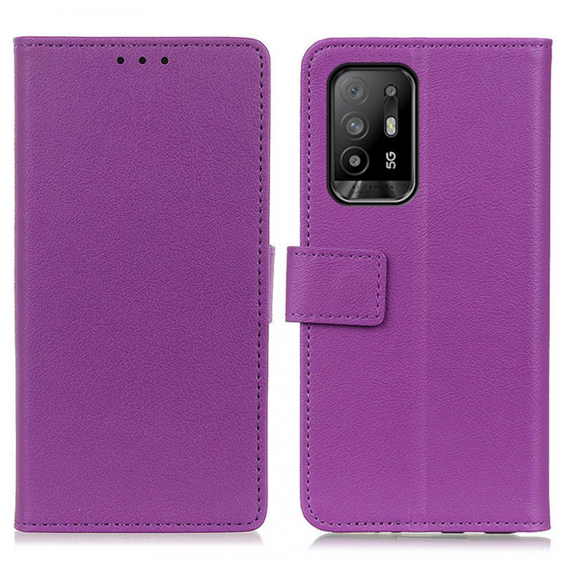 Other - Etui en PU avec support violet pour votre Oppo F19 Pro+ 5G/Reno5 Z - Coque, étui smartphone