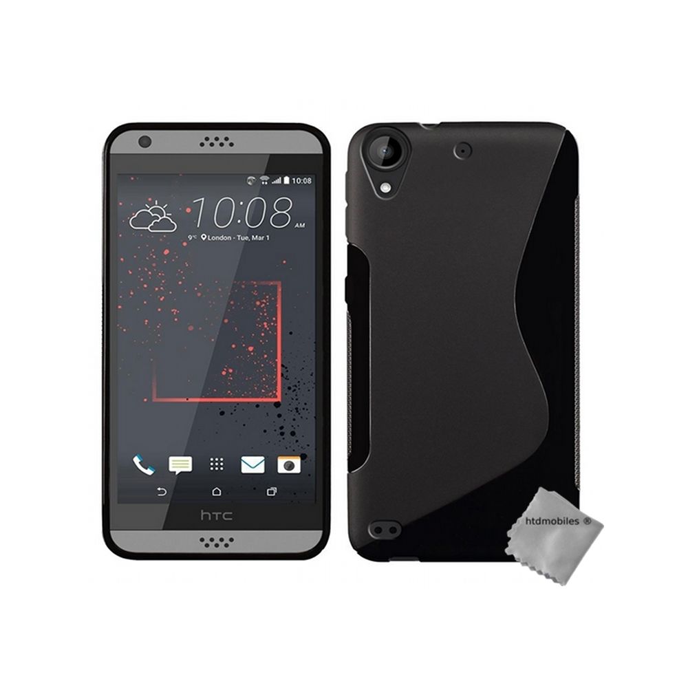 Htdmobiles - Housse etui coque pochette silicone gel fine pour HTC Desire 630 + verre trempe - NOIR - Autres accessoires smartphone