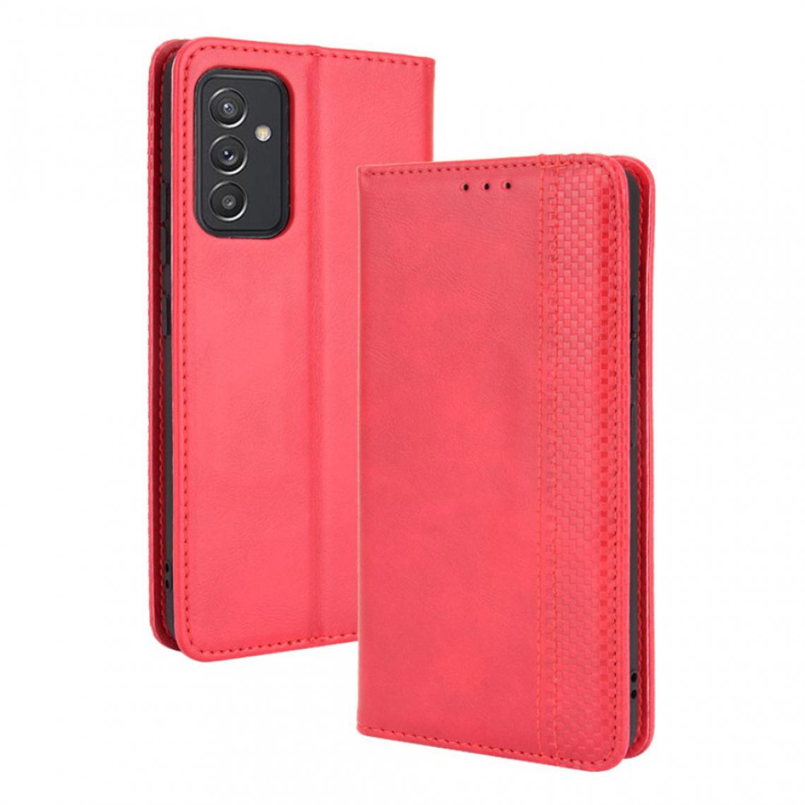 Other - Etui en PU Fermeture magnétique de style vintage avec support rouge pour votre Samsung Galaxy A82 5G/Quantum 2 - Coque, étui smartphone