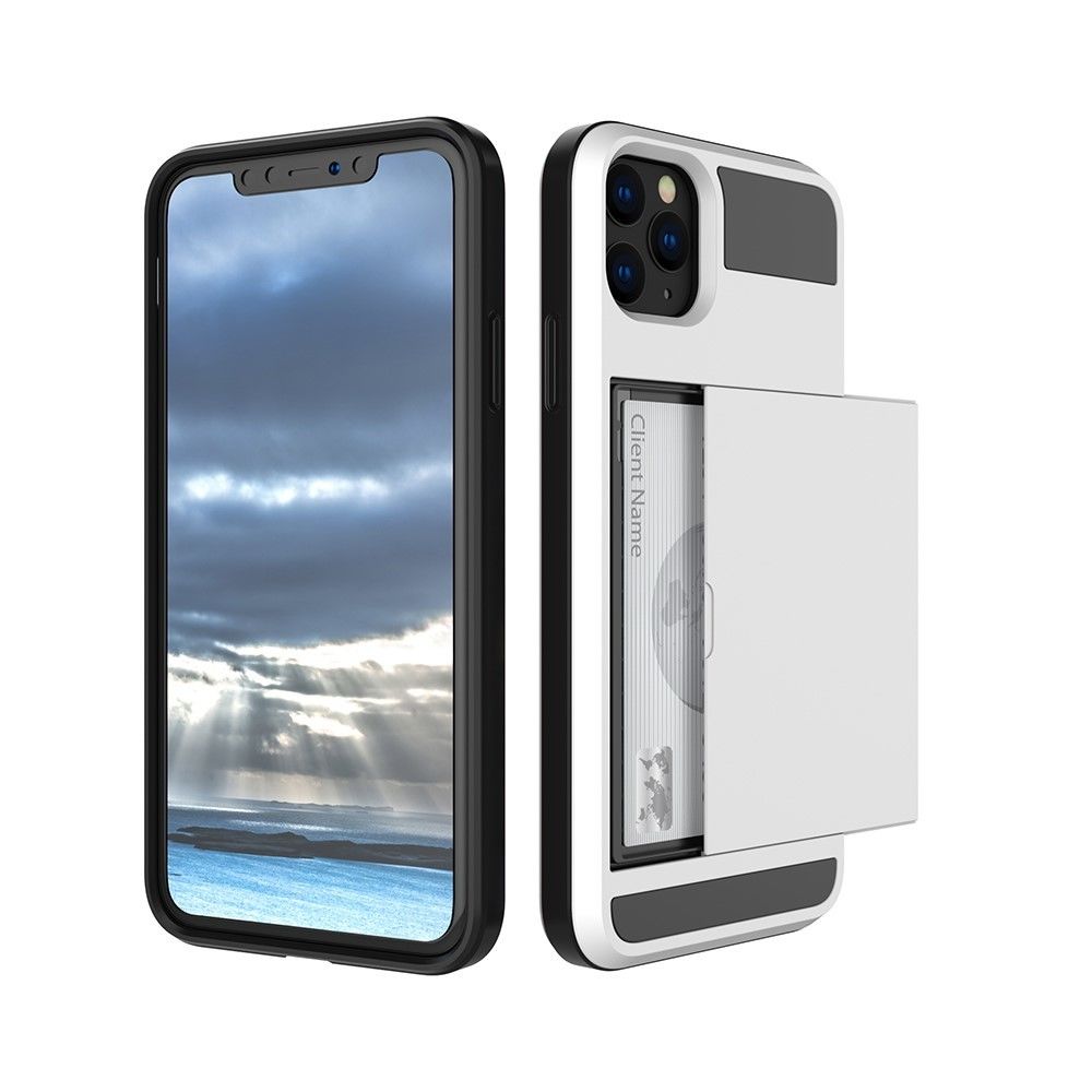 marque generique - Coque en TPU diapositive hybride avec porte-carte blanc pour votre Apple iPhone XR (2019) 6.1 pouces - Coque, étui smartphone