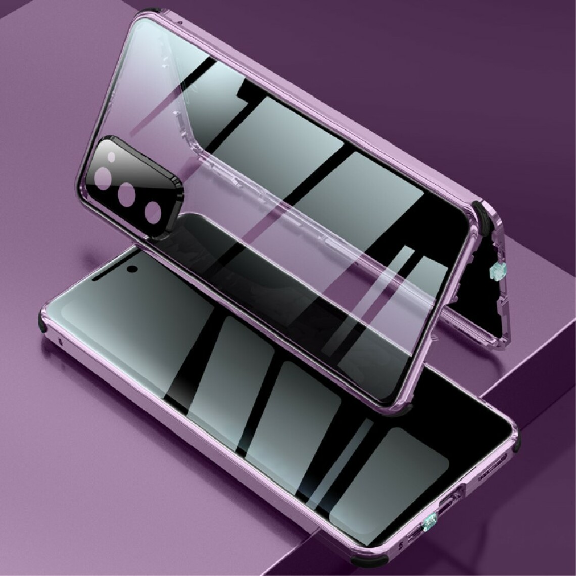 Other - Coque en cadre métallique quatre coins anti-chute + installation de verrouillage + couvercle d'objectif violet pour votre Samsung Galaxy S20 FE/S20 FE 5G/S20 Lite - Coque, étui smartphone