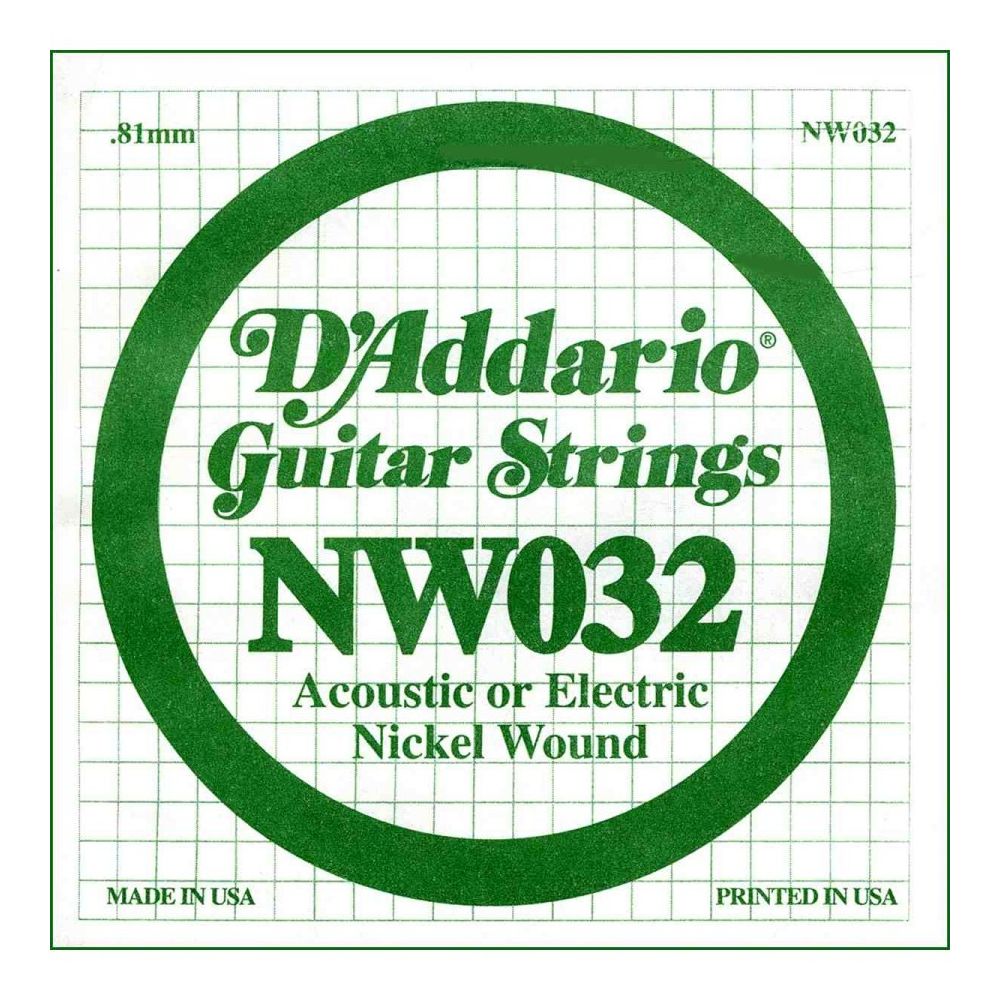D'Addario - Corde 032 D'addario guitare électrique - Filet rond NW032 - Accessoires instruments à cordes