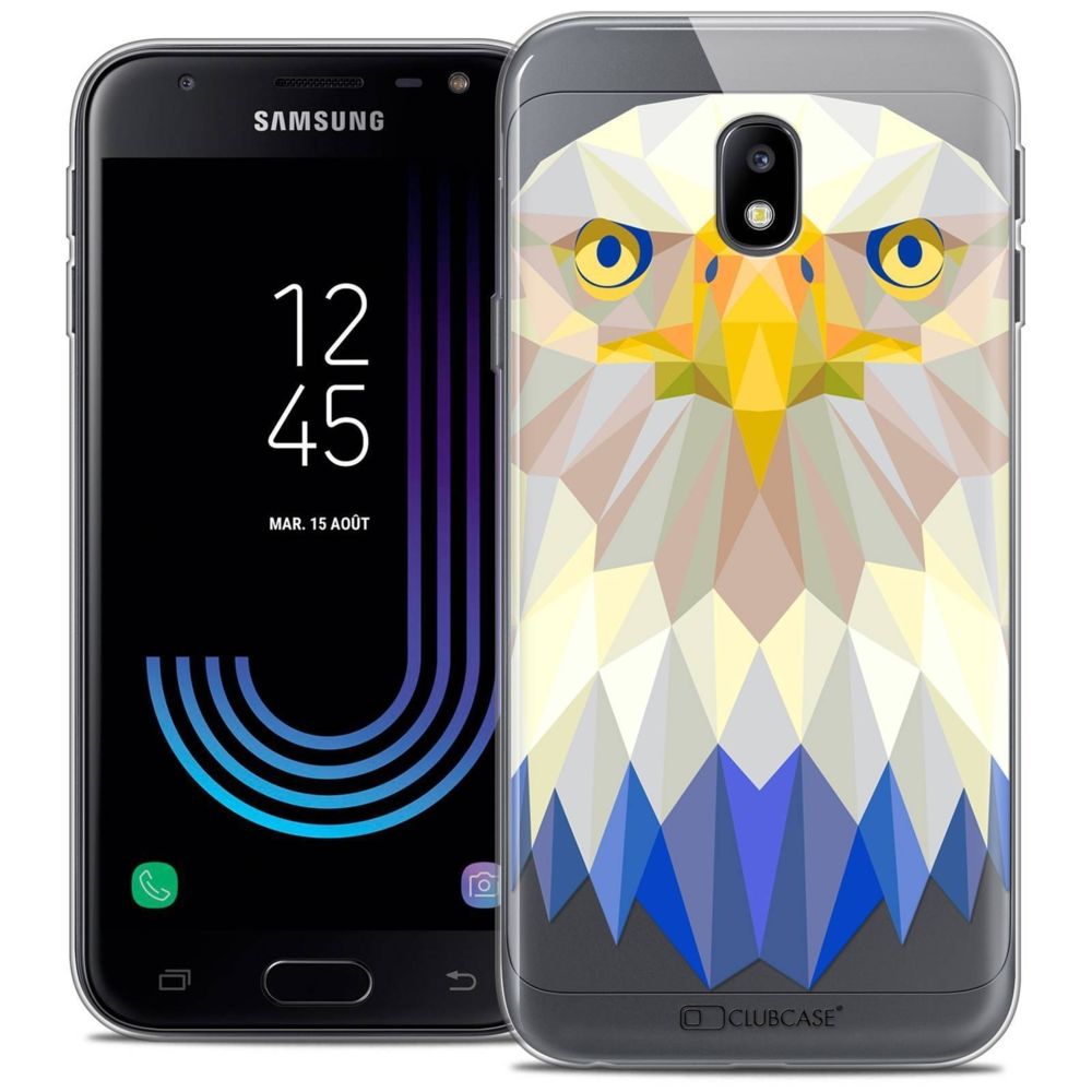 Caseink - Coque Housse Etui Samsung Galaxy J3 2017 J320 (5 ) [Crystal Gel HD Polygon Series Animal - Souple - Ultra Fin - Imprimé en France] Aigle - Coque, étui smartphone