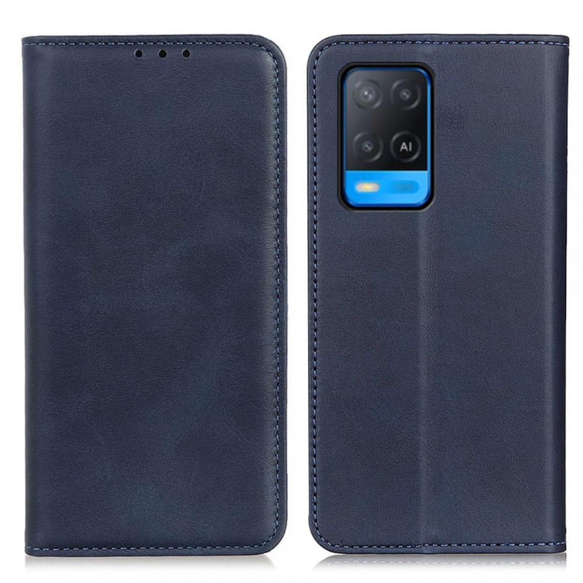 Other - Etui en PU Magnétique auto-absorbé avec support bleu pour votre Oppo A54 4G - Coque, étui smartphone
