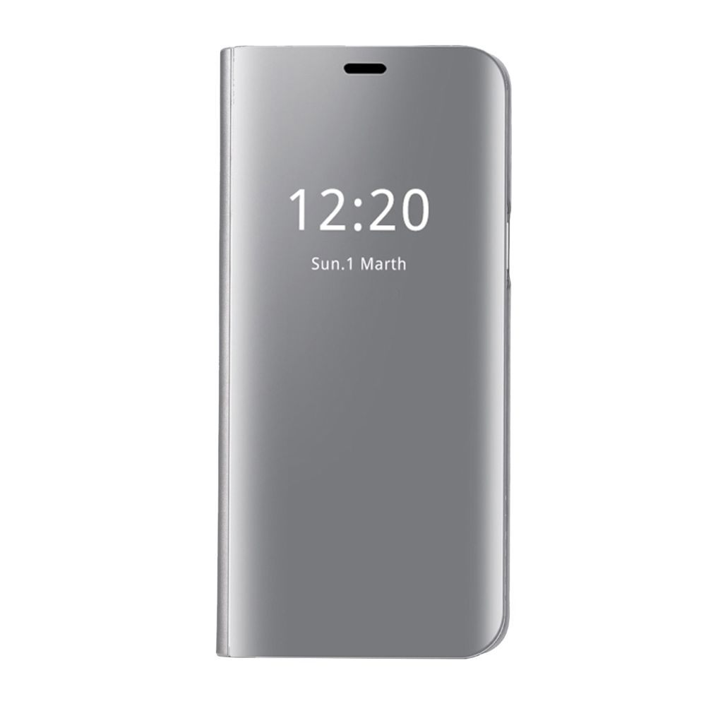 marque generique - Etui coque Folio Clear View pour Samsung Galaxy A8 2018 - Argent - Autres accessoires smartphone