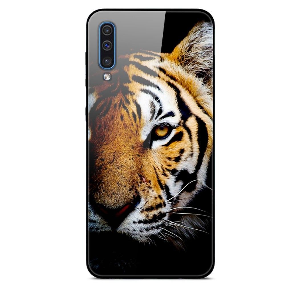 marque generique - Coque en TPU verre de style d'impression tigre pour votre Samsung Galaxy A50 - Coque, étui smartphone