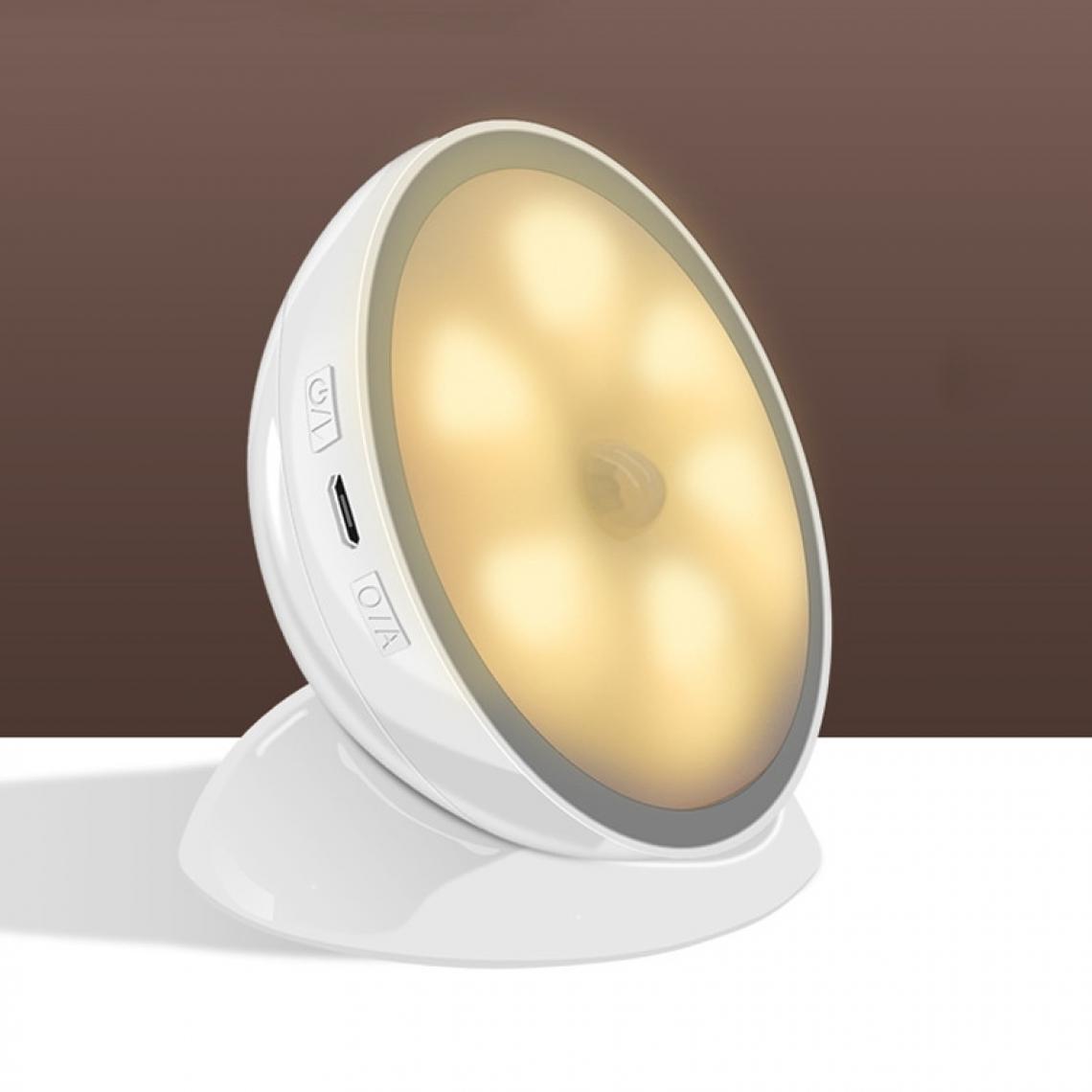Wewoo - Lumière intelligente créative rechargeable d'induction du corps humain de LED pour la garde-robe de couloir de salle de bains de pièce jaune - Détecteur connecté