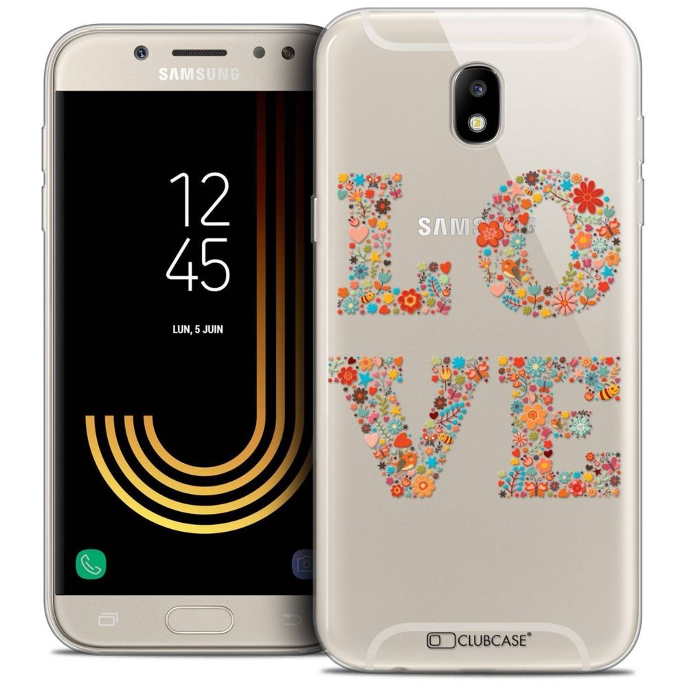 Caseink - Coque Housse Etui Samsung Galaxy J5 2017 J530 (5.2 ) [Crystal Gel HD Collection Summer Design Love Flowers - Souple - Ultra Fin - Imprimé en France] - Coque, étui smartphone