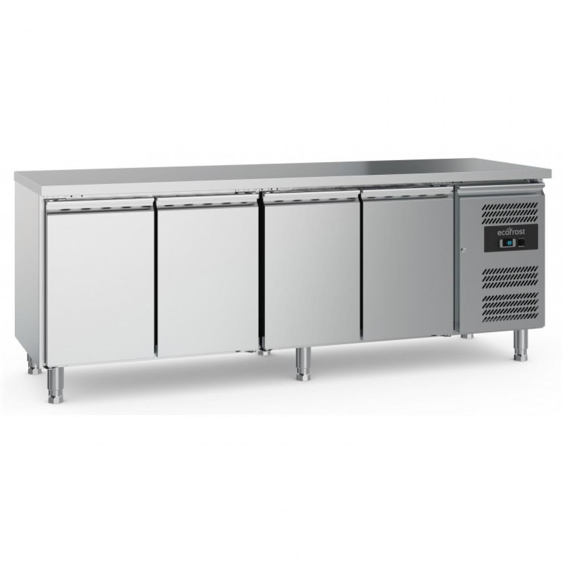Combisteel - Table réfrigérée positive 450 LTR - Avec 4 Portes - Combisteel - R290Rvs Aisi 2014 PortesPleine - Réfrigérateur américain