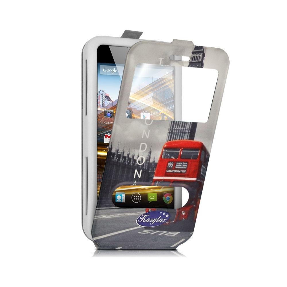 Karylax - Etui Coque Silicone S-View Motif ZA05 Universel S pour Archos 40b Titanium - Autres accessoires smartphone