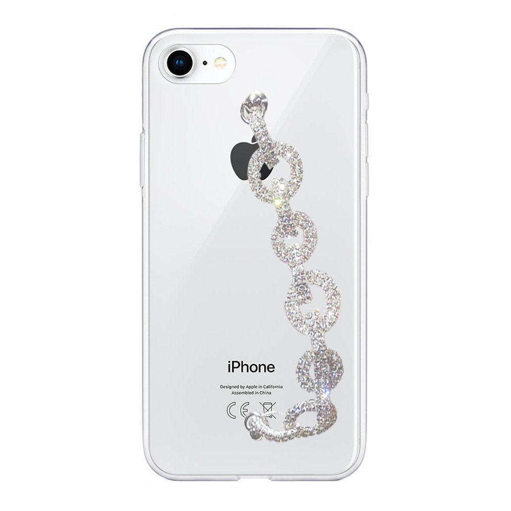 Evetane - Coque iPhone 7/8 silicone transparent dragonne strass - Coque, étui smartphone