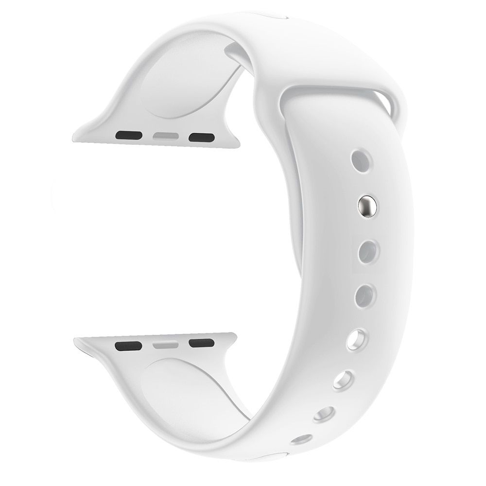 Phonillico - Bracelet Silicone Blanc Souple Sport Mixte Remplacement Montre pour Apple iWatch 38 mm Taille S/M - Accessoires bracelet connecté