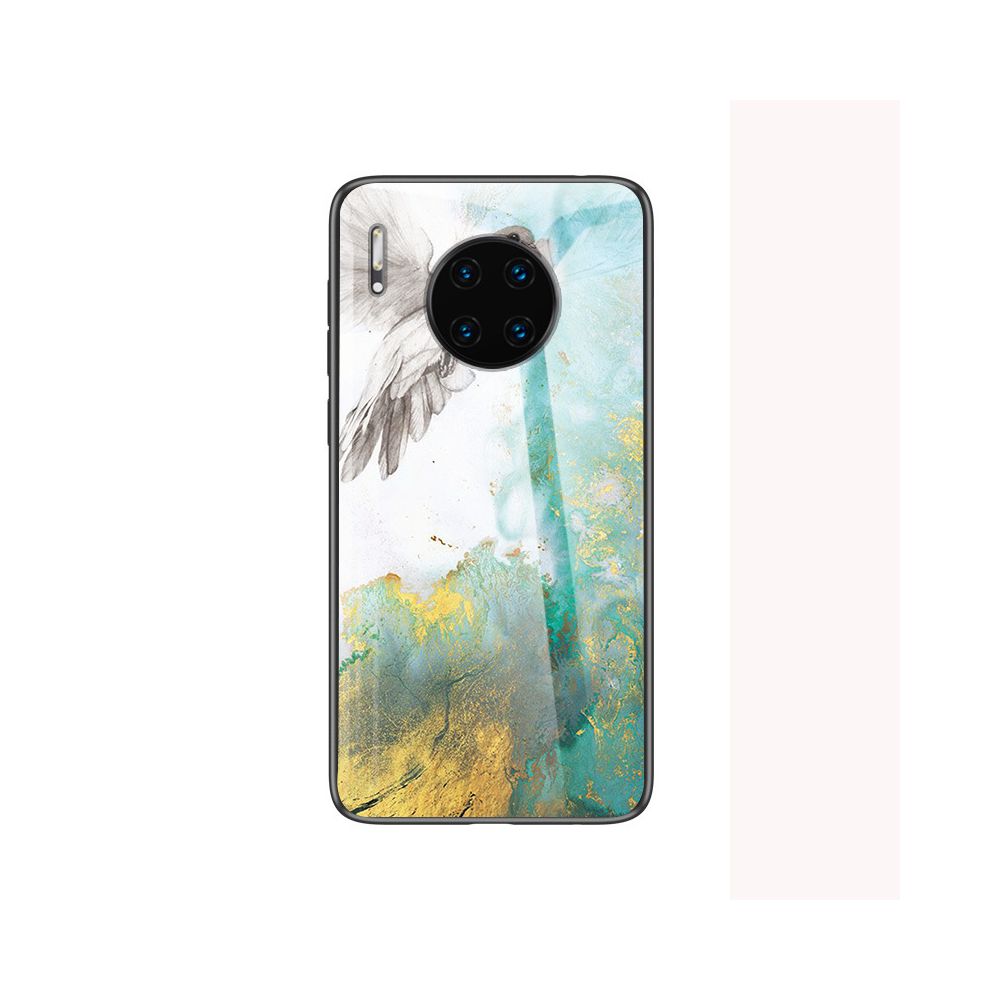 marque generique - Coque en verre trempé antichoc marbre pour Honor 8X - Blanc&Vert&Jaune - Autres accessoires smartphone