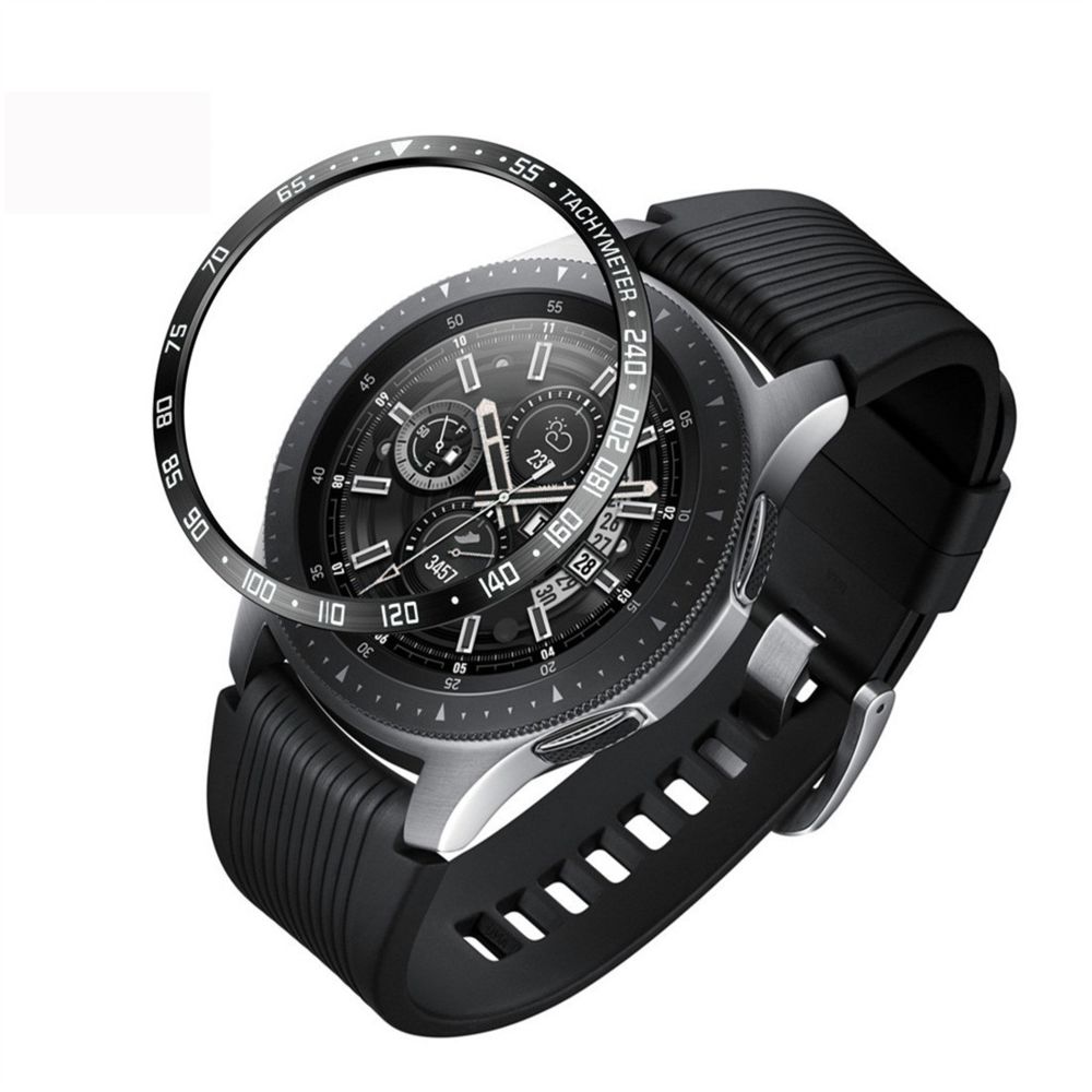 Wewoo - Boîtier de montre Cadre de protection en acier cadran pour Galaxy 42mm noir blanc - Accessoires montres connectées