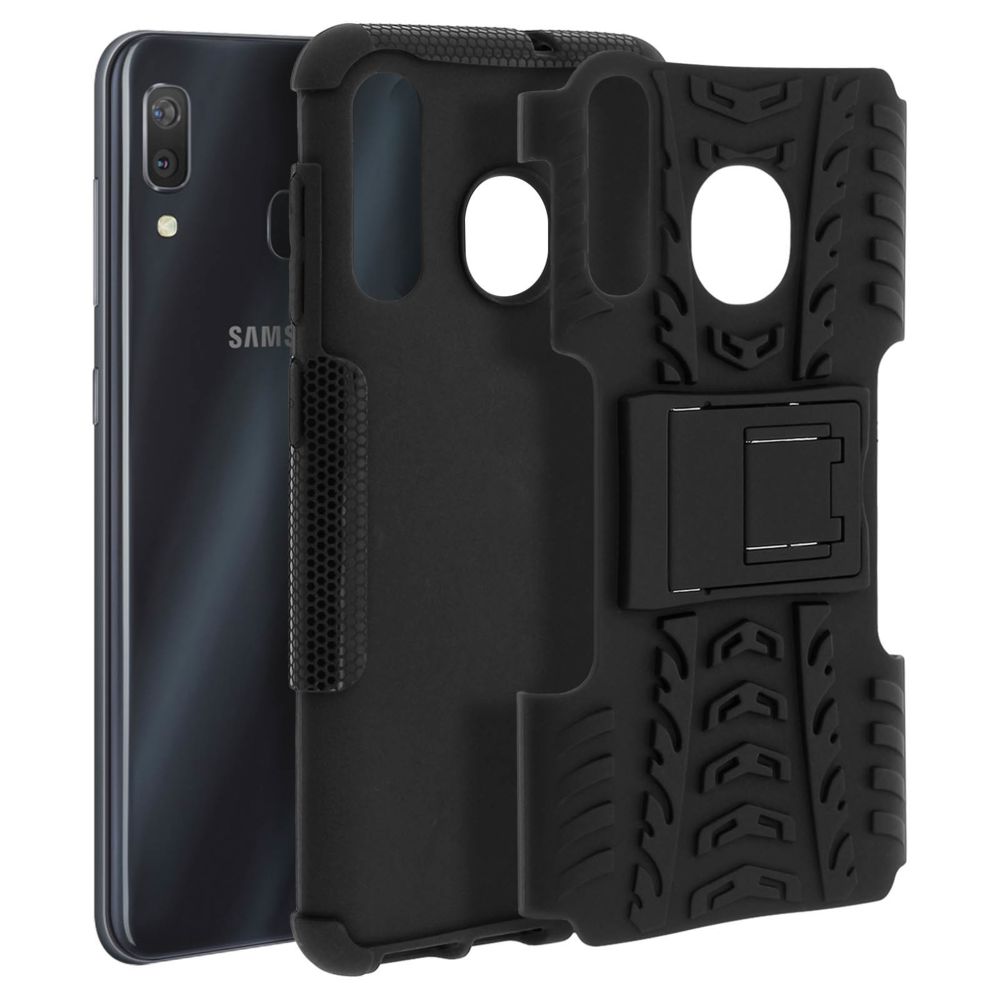 Avizar - Coque Galaxy A50/A30/A30s Protection Hybride Antichoc Rigide Support Vidéo Noir - Coque, étui smartphone