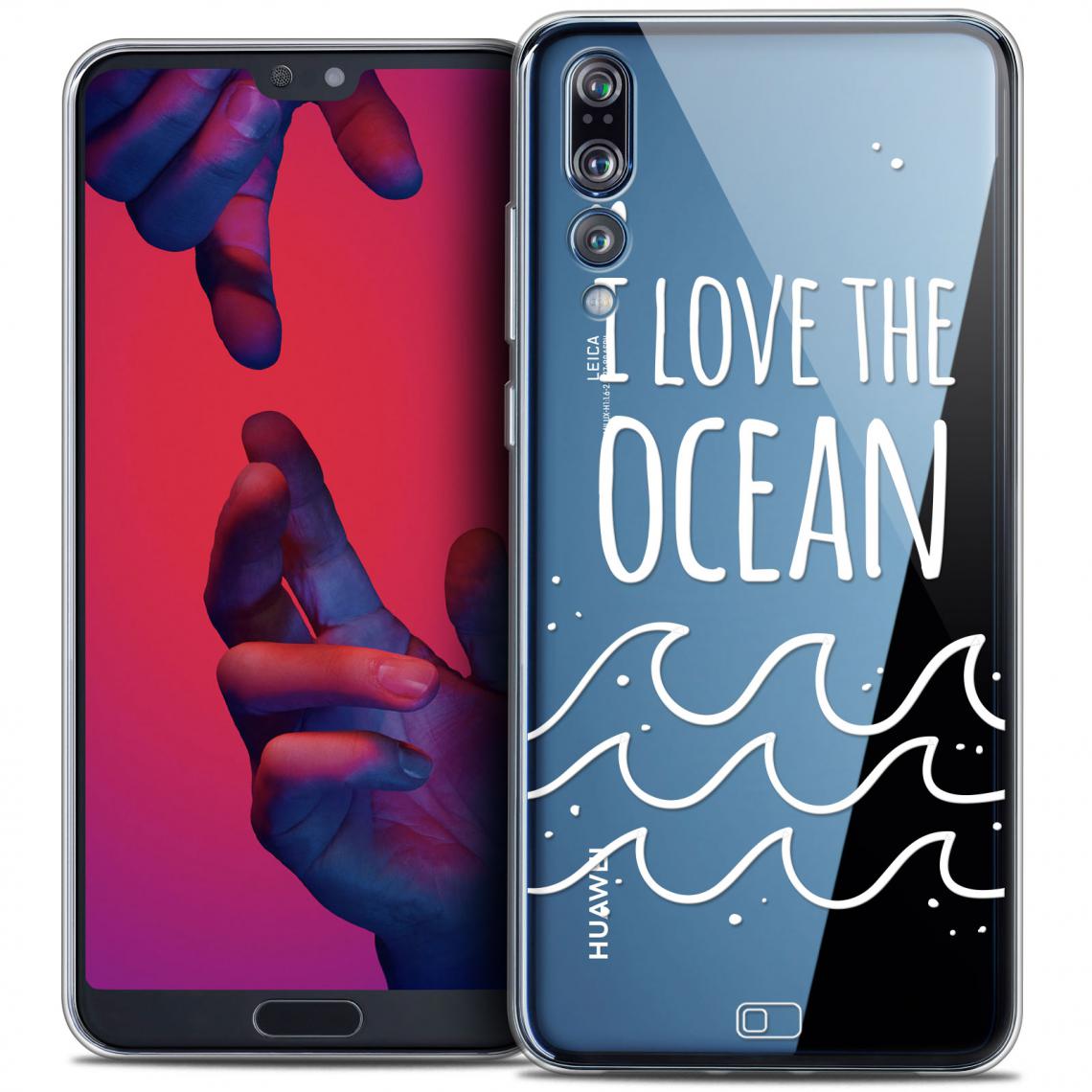 Caseink - Coque Housse Etui Huawei P20 PRO (6.1 ) [Crystal Gel HD Collection Summer Design I Love Ocean - Souple - Ultra Fin - Imprimé en France] - Coque, étui smartphone