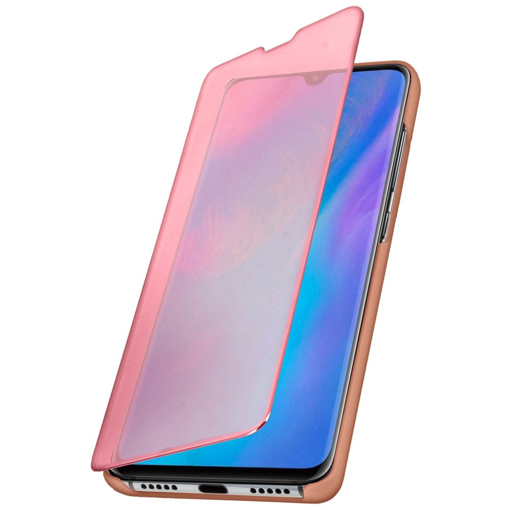 Avizar - Housse Huawei P30 Pro Étui Miroir Clapet translucide Stand Vidéo rose gold - Coque, étui smartphone