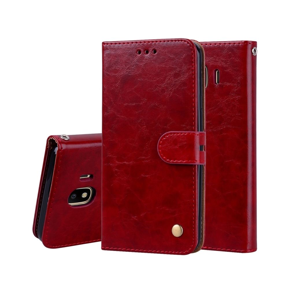 Wewoo - Housse Etui en cuir à texture horizontale pour Galaxy J4 version EU 2018, avec porte-monnaie rouge - Coque, étui smartphone
