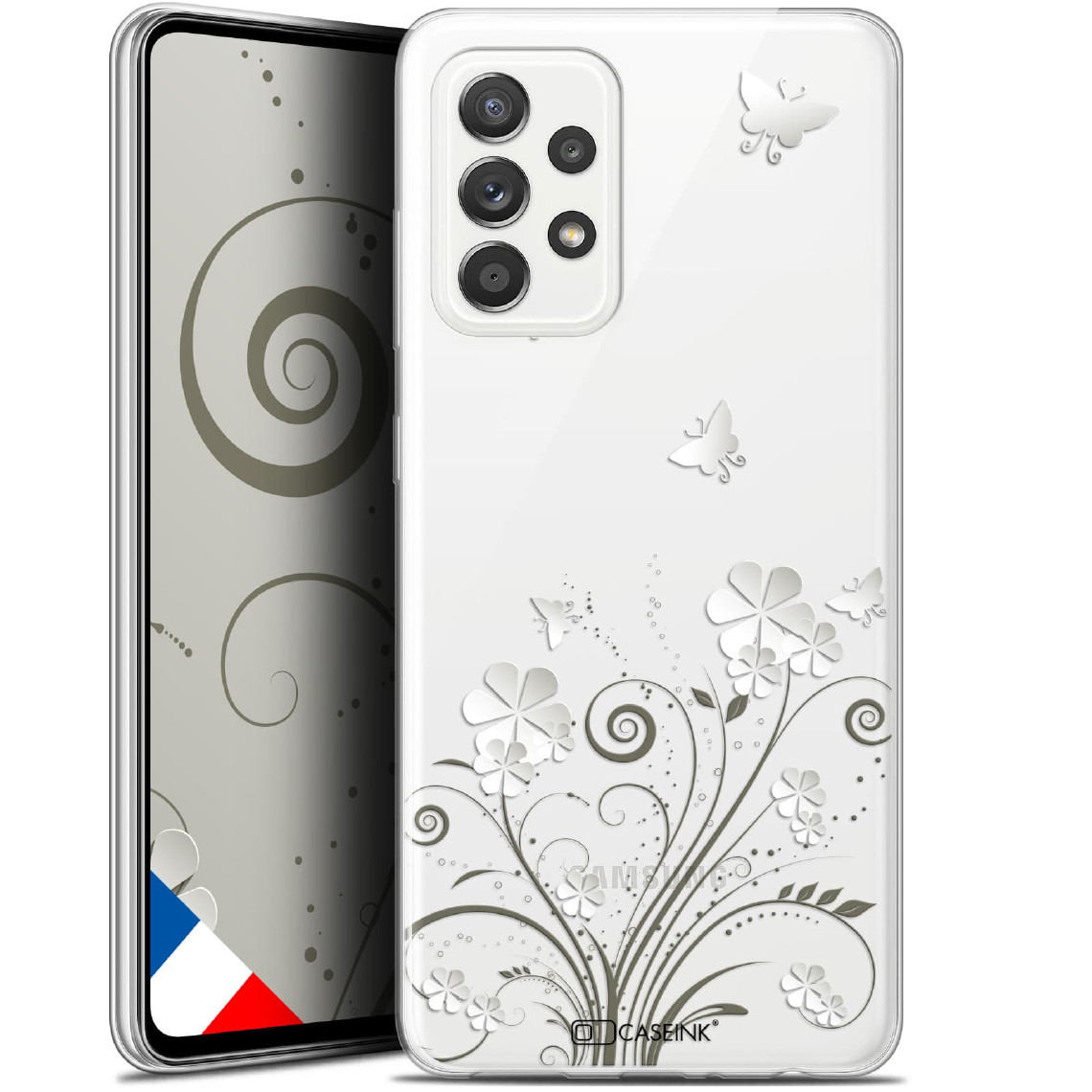 Caseink - Coque Pour Samsung Galaxy A52 5G (6.5 ) [Gel HD Collection Summer Design Papillons - Souple - Ultra Fin - Imprimé en France] - Coque, étui smartphone