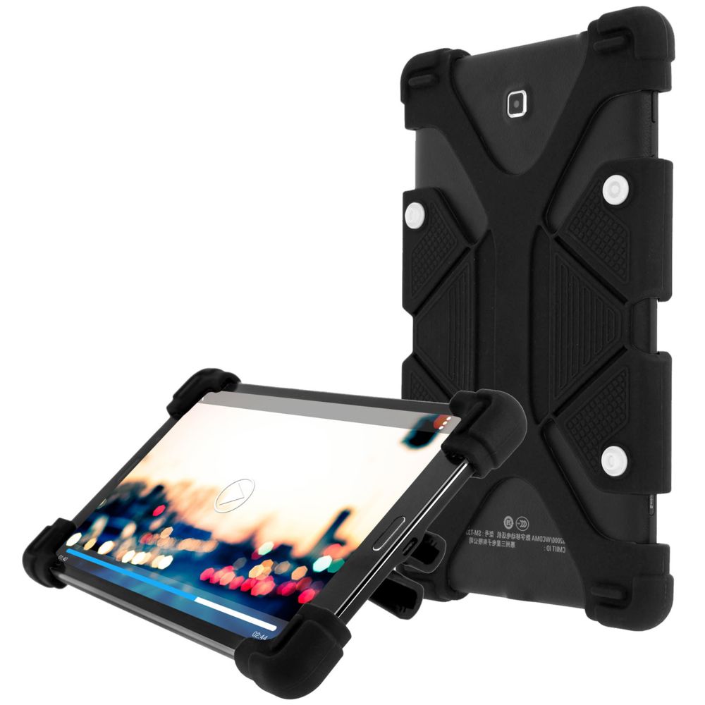 Avizar - Coque tablette 8.9 à 12 pouces Universel Bumper Silicone Gel noir Mode Support - Coque, étui smartphone