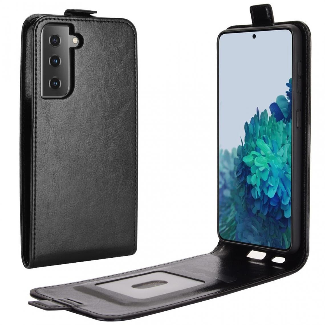 Other - Etui en PU texture de cheval fou de retournement vertical avec porte-carte noir pour votre Samsung Galaxy S30 - Coque, étui smartphone