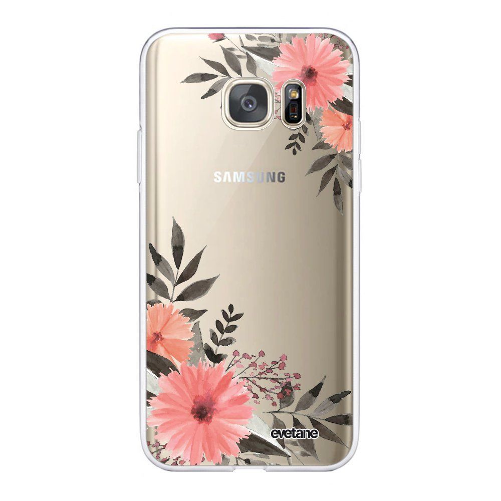 Evetane - Coque Samsung Galaxy S7 360 intégrale transparente Fleurs roses Ecriture Tendance Design Evetane. - Coque, étui smartphone