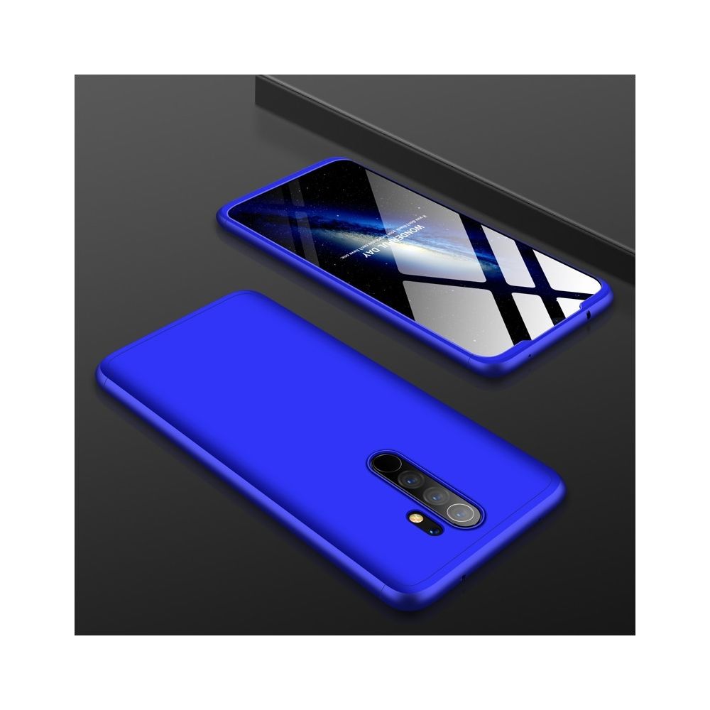 Wewoo - Coque Rigide Pour Xiaomi Redmi Note 8 Étui de protection PC à couverture complète et épissure à trois étages + Kit de film frontal en verre trempé Bleu - Coque, étui smartphone