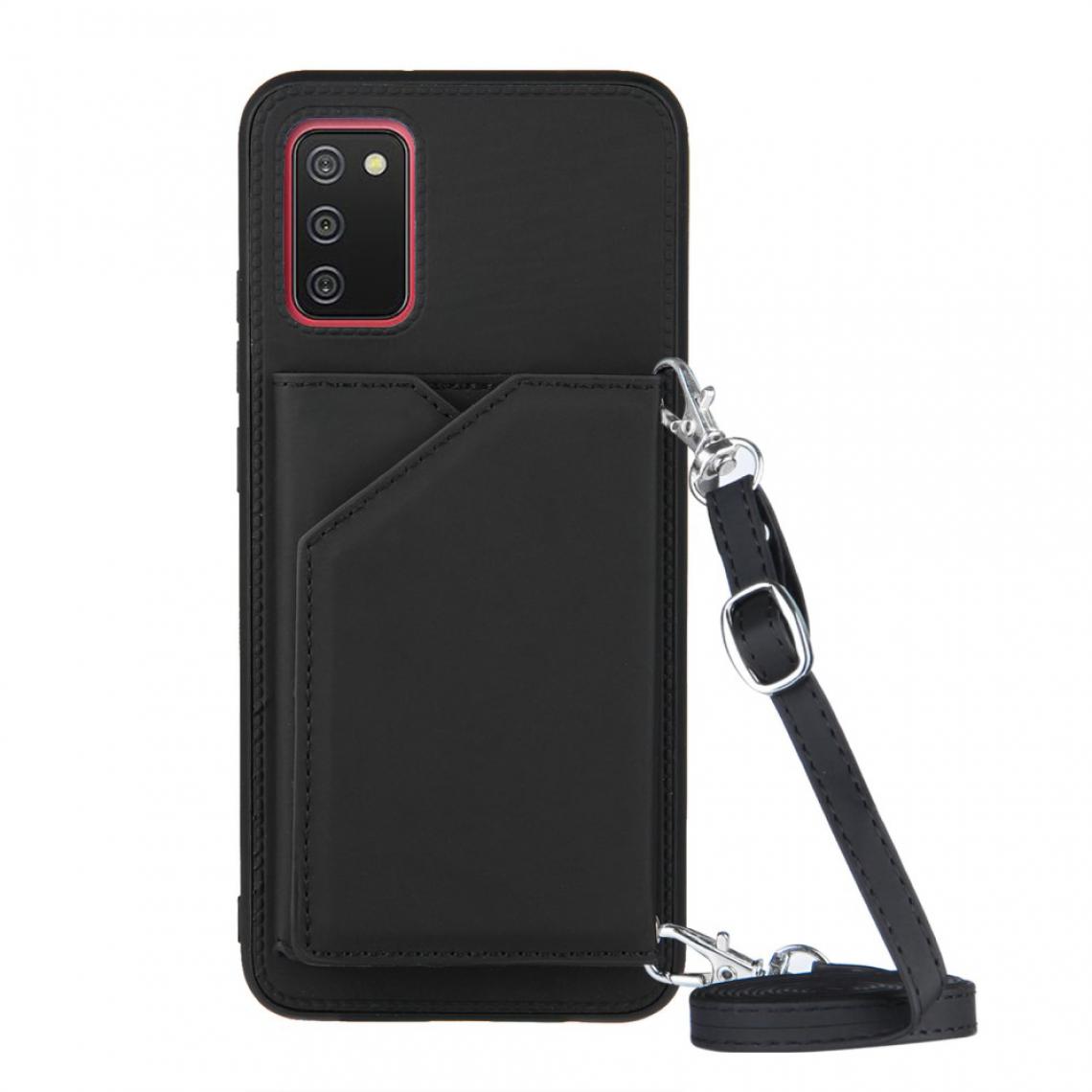 Other - Coque en TPU Conception Lisse (166,5x75,9x9,2mm) avec support, bandoulière et porte-cartes noir pour votre Samsung Galaxy A02s - Coque, étui smartphone