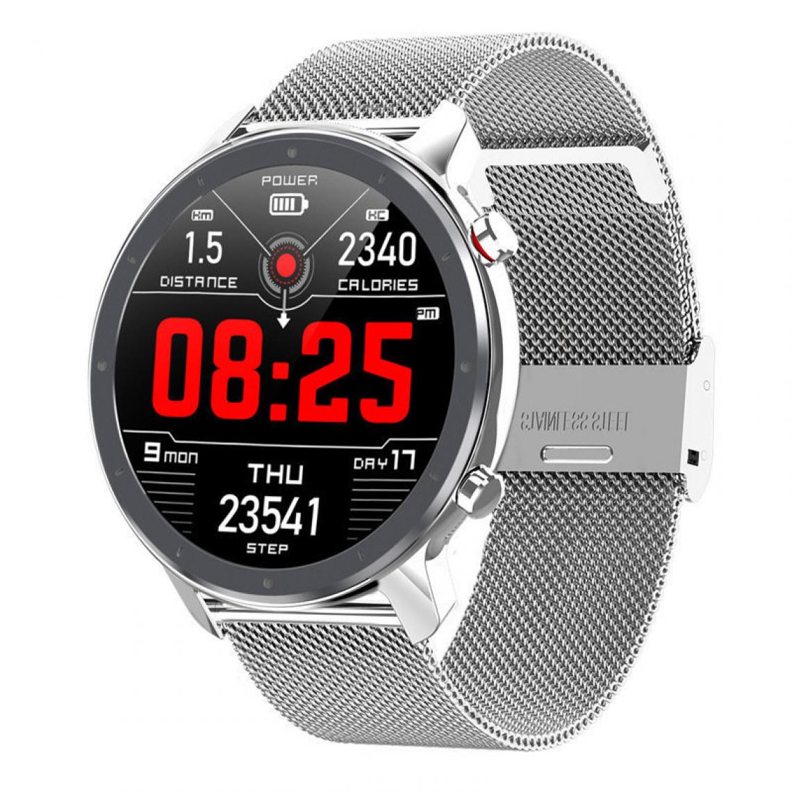 Chronotech Montres - Chronus Smart Watch, 1.3-inch Watch with personalized screen, EKG, heart rate, pedometer, calories, etc. Waterproof IP68 fitness tracking Watch, suitable for Android and IOS Smart Watches(silver) - Montre connectée