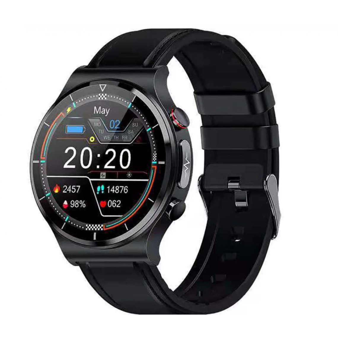 Chronotech Montres - Chronus Smart Watch Men's Watch IP68 Waterproof Smart Watch 360*360 Screen Wireless Charging, Low Power Chip, Sports Fitness Monitoring (Black) - Montre connectée