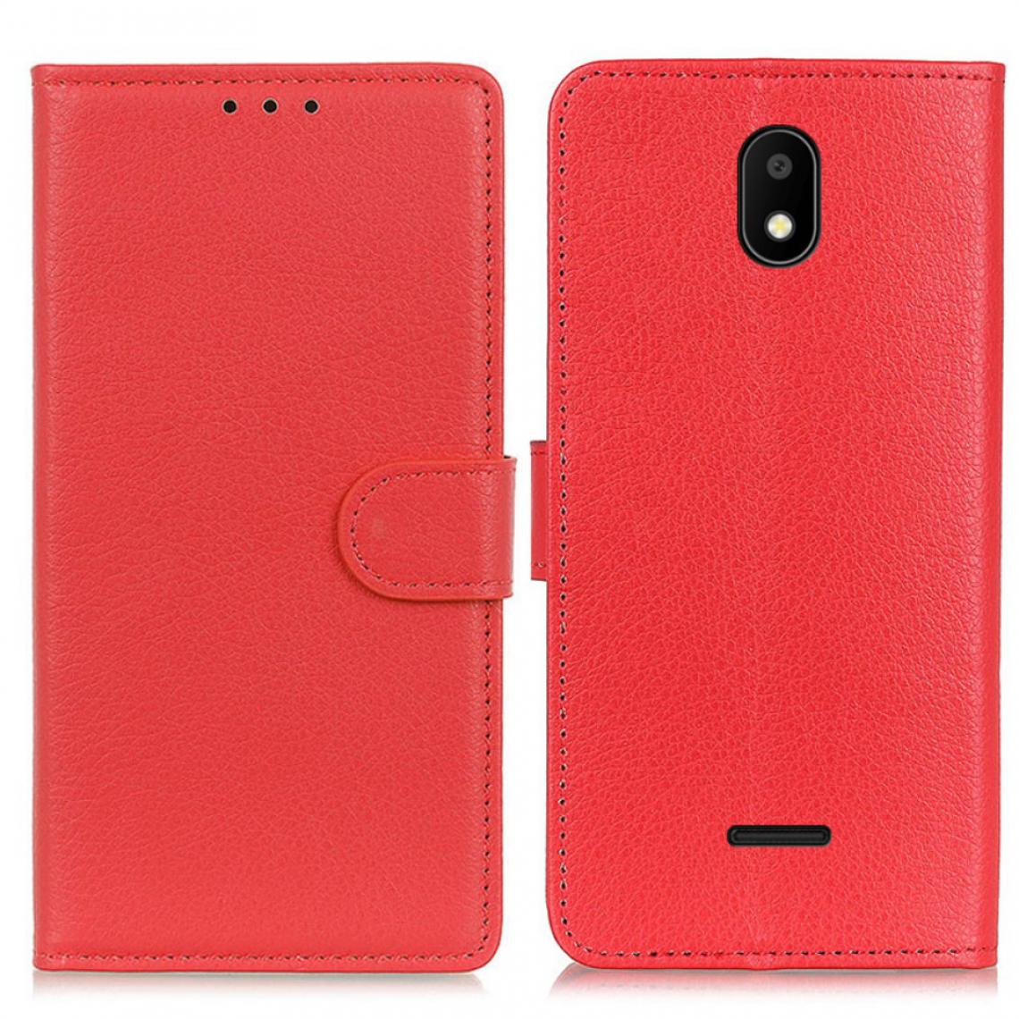 Other - Etui en PU Texture Litchi avec support rouge pour Vodafone Smart E11 - Coque, étui smartphone