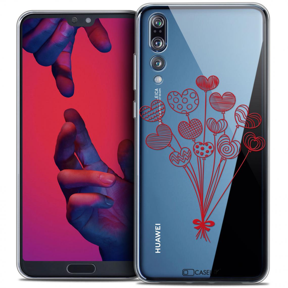Caseink - Coque Housse Etui Huawei P20 PRO (6.1 ) [Crystal Gel HD Collection Love Saint Valentin Design Ballons d'amour - Souple - Ultra Fin - Imprimé en France] - Coque, étui smartphone