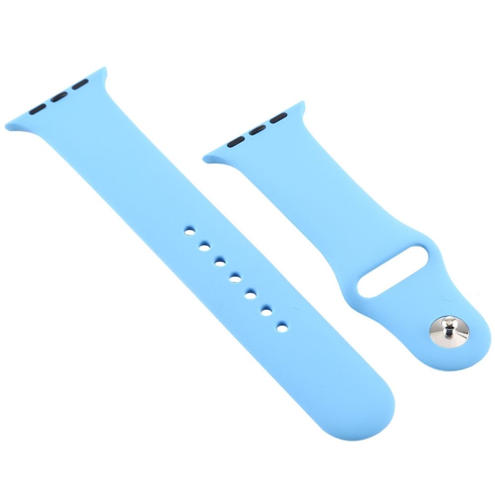 Wewoo - Pour Apple Watch Series 5 & 4 40 mm / 3 & 2 & 1 38 mm Bracelet de montre en silicone bleu - Accessoires Apple Watch