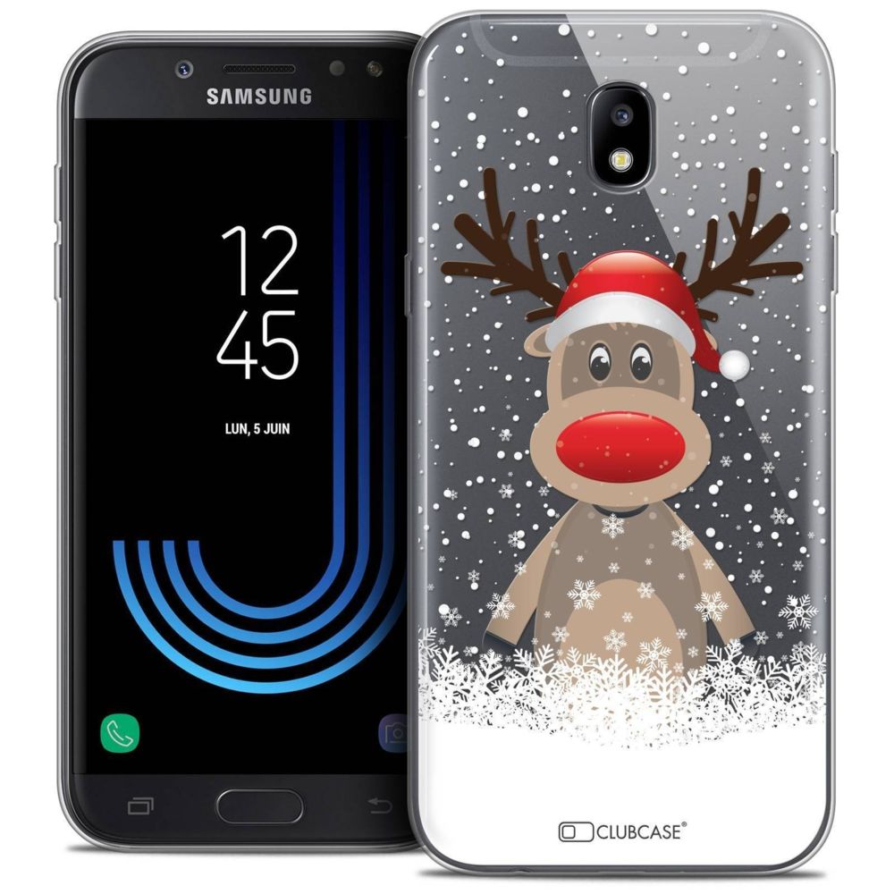 Caseink - Coque Housse Etui Samsung Galaxy J7 2017 J730 (5.5 ) [Crystal Gel HD Collection Noël 2017 Design Cerf au Bonnet - Souple - Ultra Fin - Imprimé en France] - Coque, étui smartphone