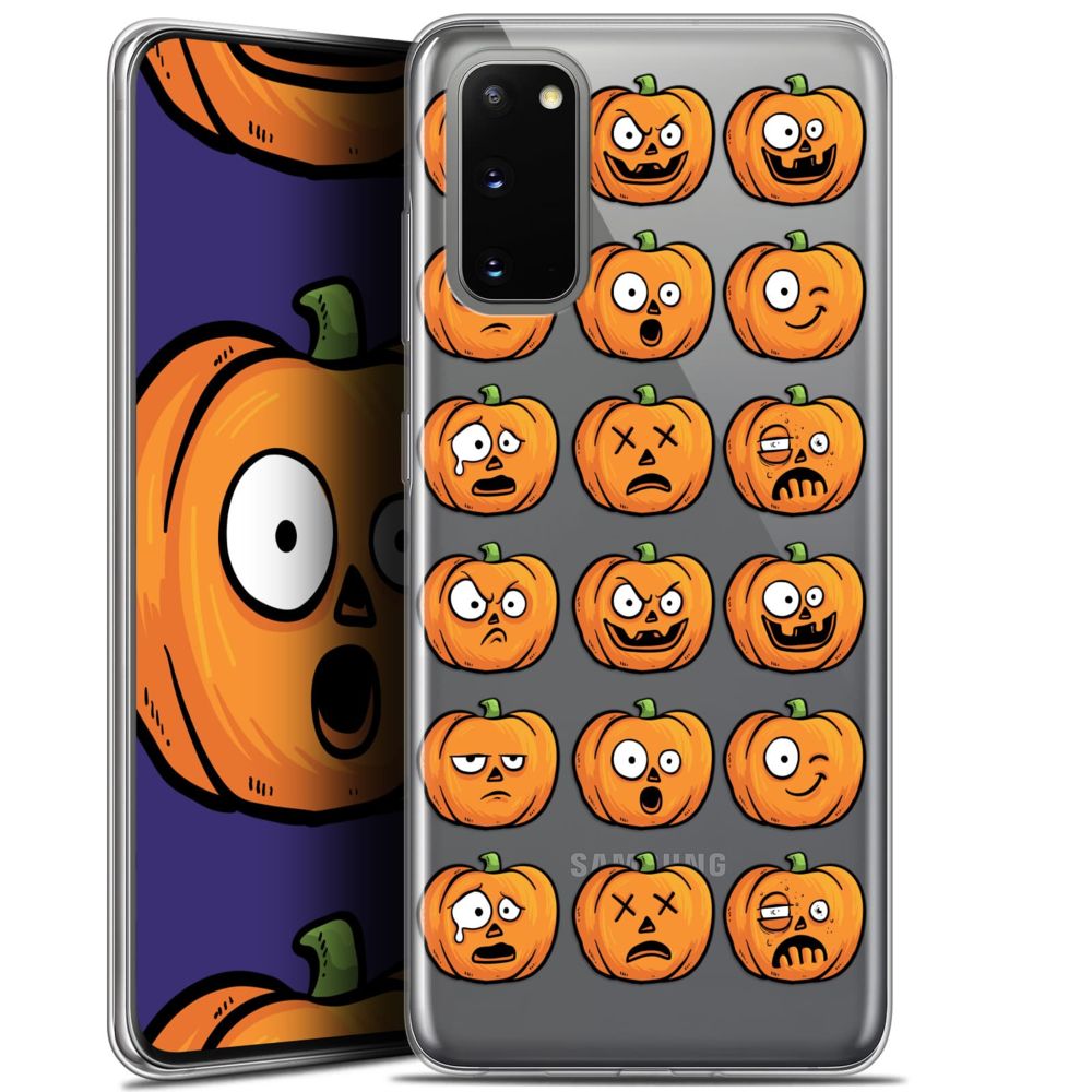 Caseink - Coque Pour Samsung Galaxy S20 (6.2 ) [Gel HD Collection Halloween Design Cartoon Citrouille - Souple - Ultra Fin - Imprimé en France] - Coque, étui smartphone