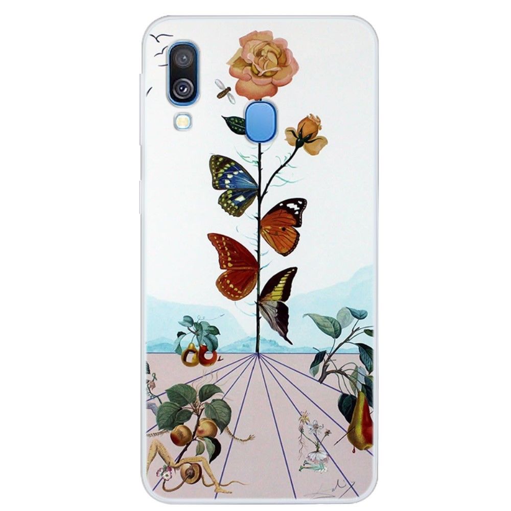 marque generique - Coque en TPU impression de motifs souple papillon et fleurs pour votre Samsung Galaxy A40 - Coque, étui smartphone