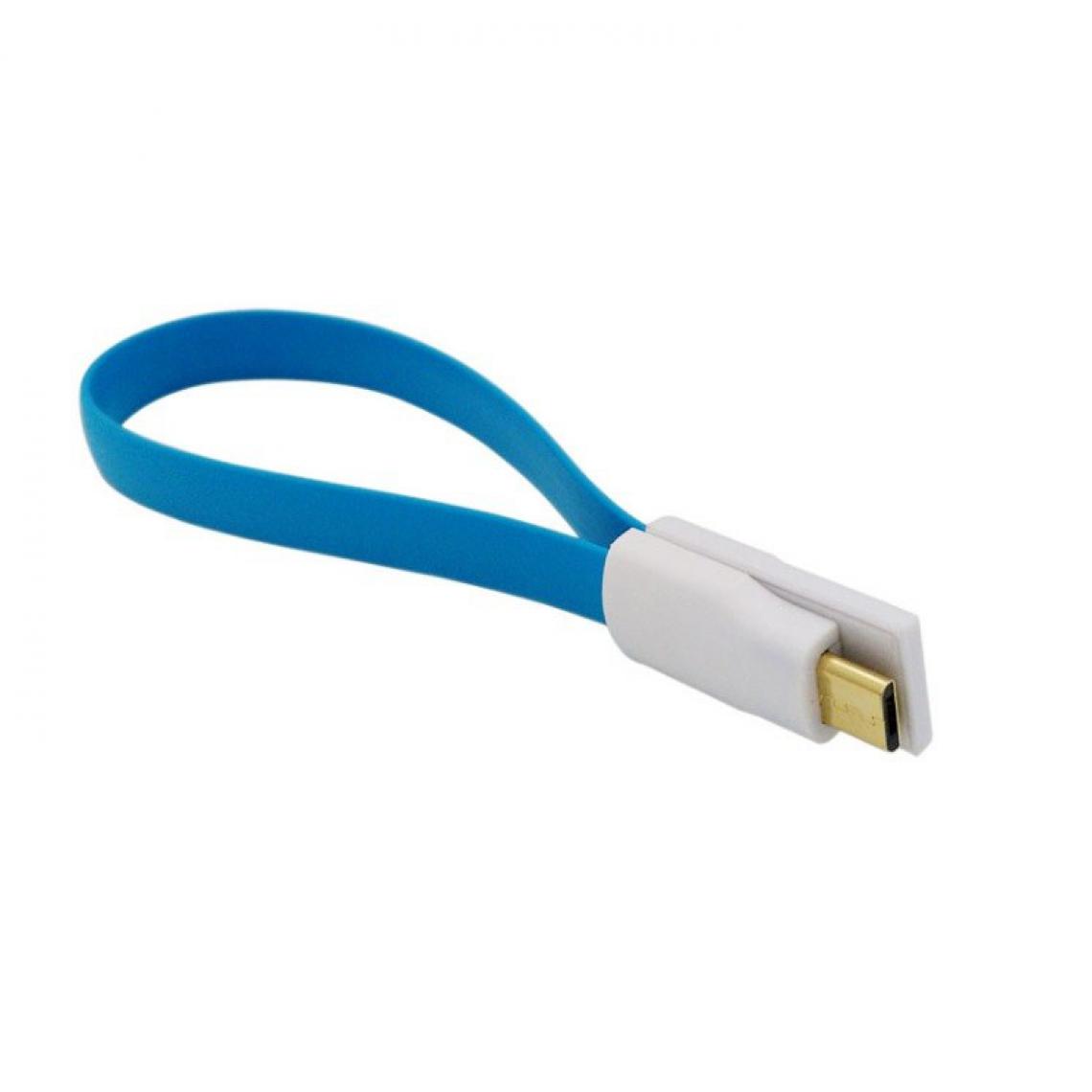 Shot - Mini Cable Aimante pour Enceinte Bose SoundLink Color II Chargeur Micro USB Magnet Porte-Clefs 25cm Android (BLEU) - Autres accessoires smartphone