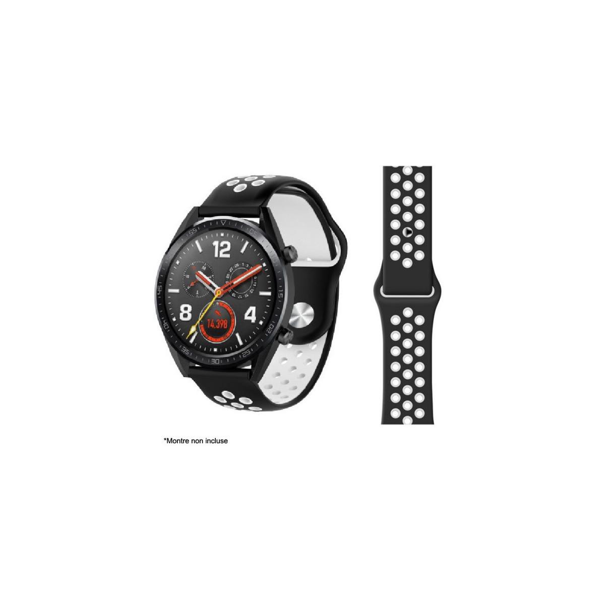 Ibroz - Ibroz Bracelet Samsung/Huawei Sport 20mm noir et gris - Accessoires montres connectées