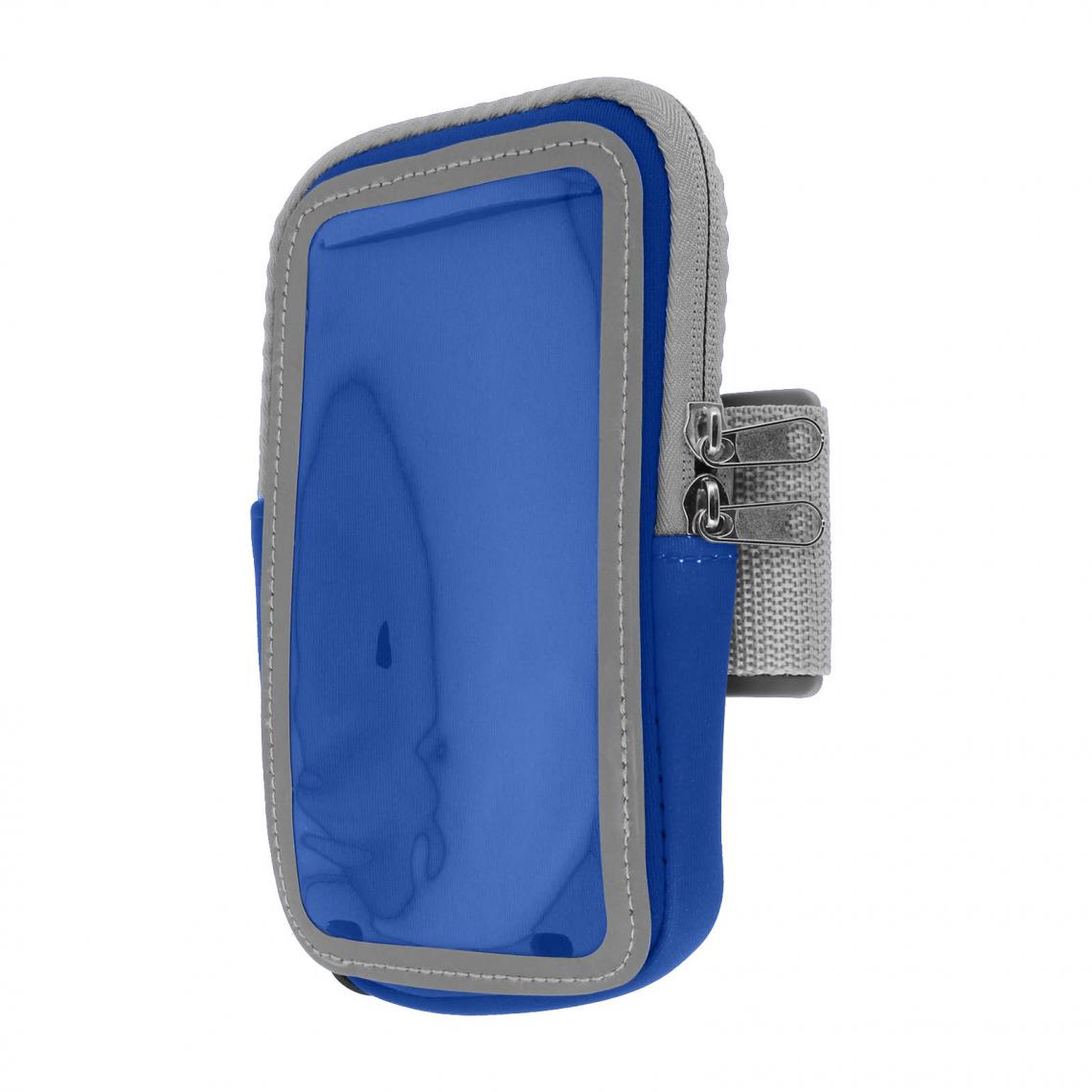 Avizar - Brassard Sport Smartphone Tactile Attache Bras ou Avant-bras Poche Zippée Bleu - Coque, étui smartphone