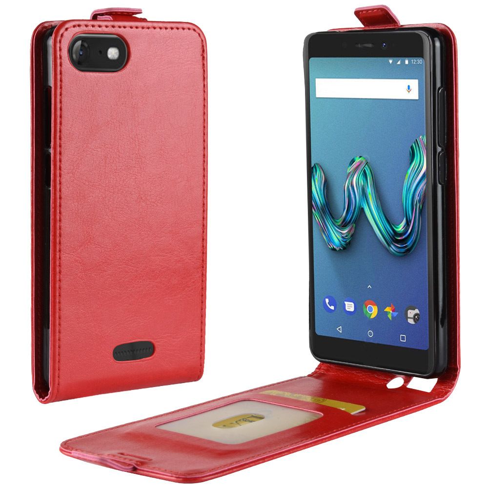 marque generique - Etui coque en PU portefeuille multifonctionnel pour Wiko View prime Rouge - Autres accessoires smartphone