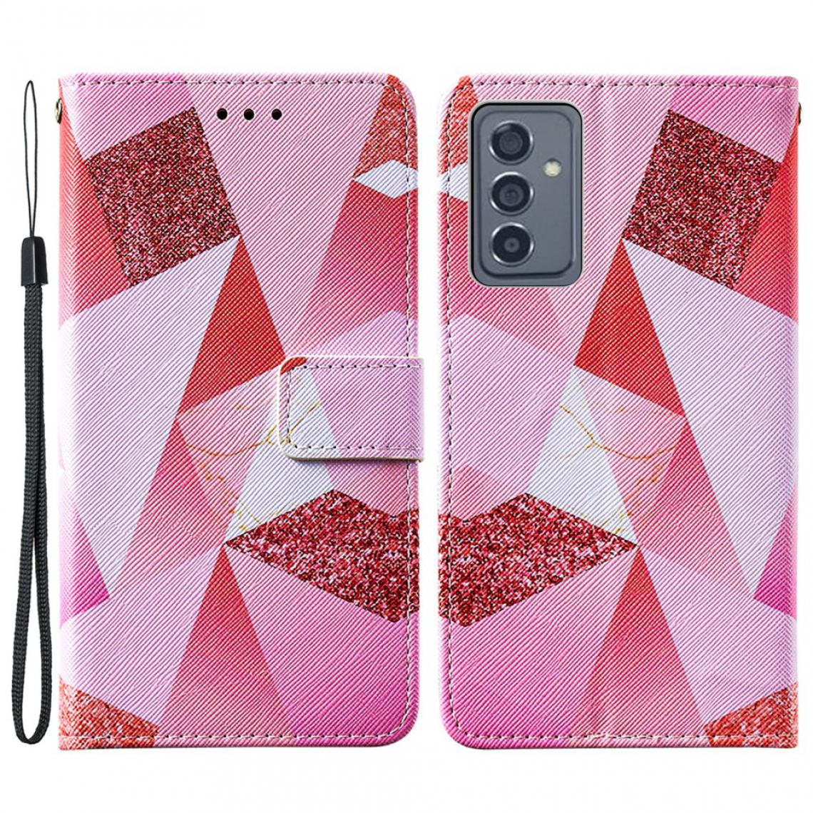 Other - Etui en PU Impression de motifs de texture croisée avec support Losange rose pour votre Samsung Galaxy A82 5G - Coque, étui smartphone