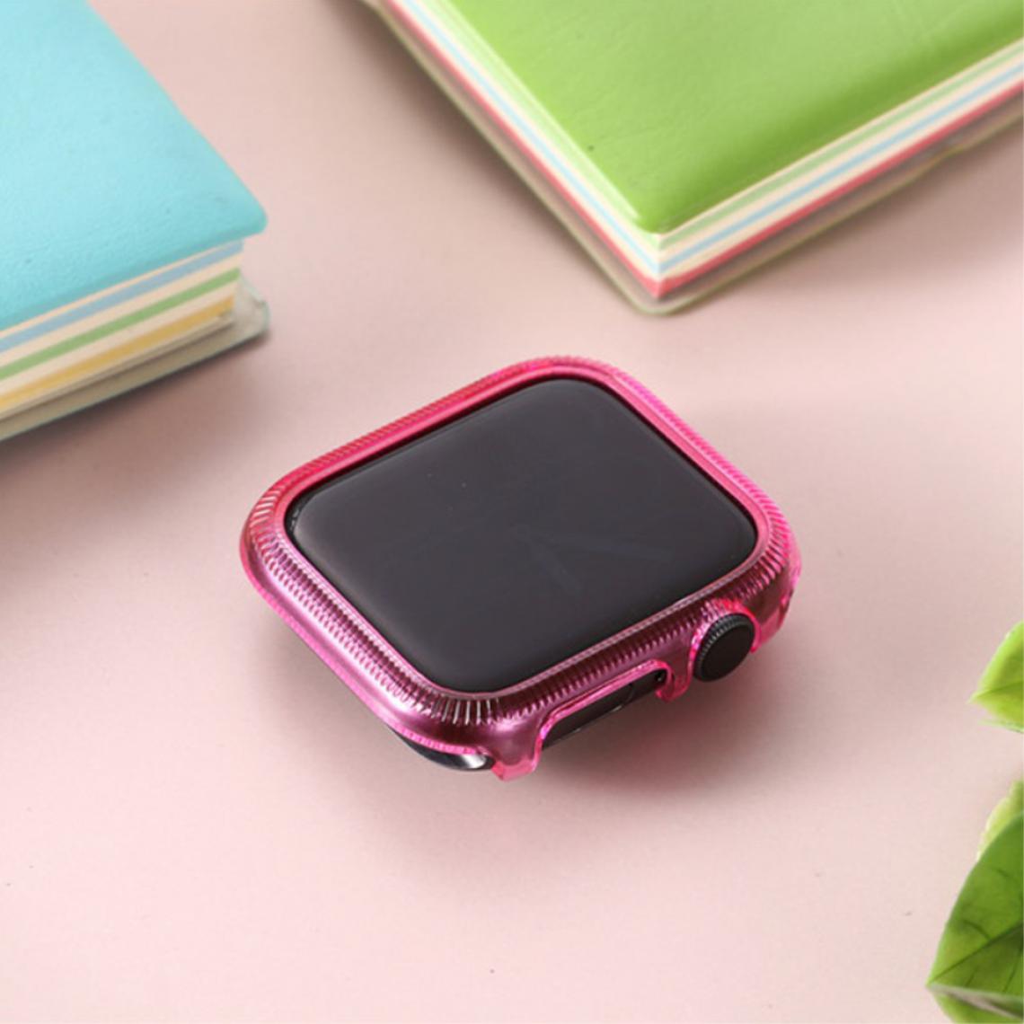 Other - Coque en TPU cadre coloré rose pour votre Apple Watch Series 6/SE/5/4 44mm - Accessoires bracelet connecté
