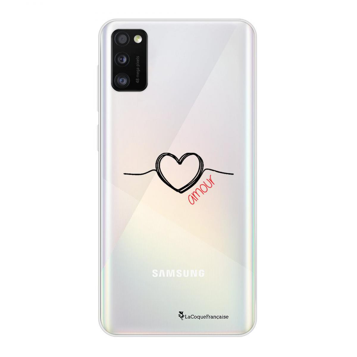 La Coque Francaise - Coque Samsung Galaxy A41 souple transparente Coeur Noir Amour Motif Ecriture Tendance La Coque Francaise - Coque, étui smartphone