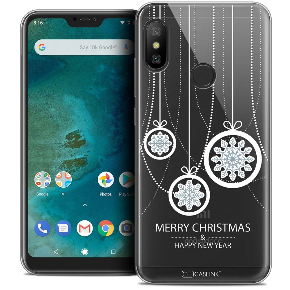 Caseink - Coque Housse Etui Xiaomi Mi A2 LITE (5.8 ) [Crystal Gel HD Collection Noël 2017 Design Christmas Balls - Souple - Ultra Fin - Imprimé en France] - Coque, étui smartphone