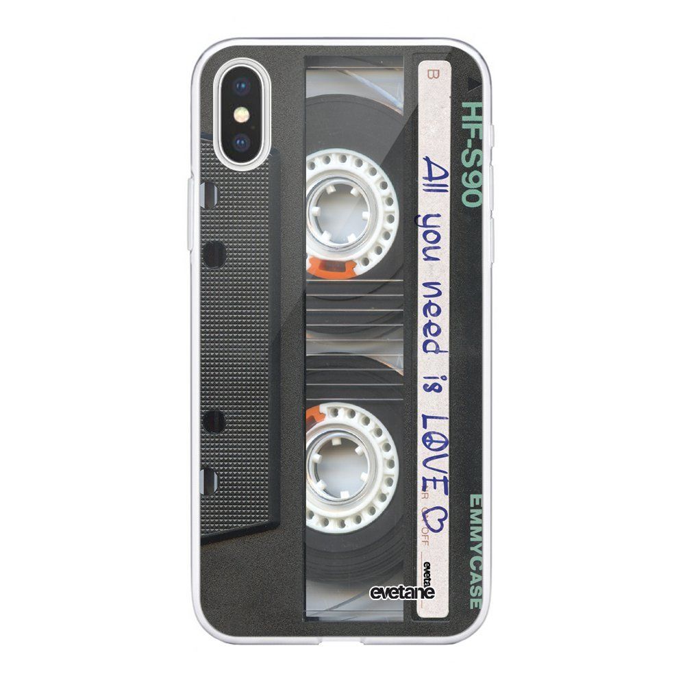 Evetane - Coque iPhone X/ Xs 360 intégrale transparente Cassette Ecriture Tendance Design Evetane. - Coque, étui smartphone