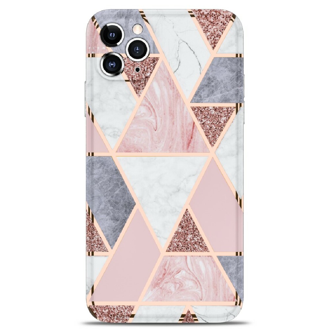 Other - Coque en TPU impression de motif de marbre d'épissage de bord droit de galvanoplastie rose pour votre Apple iPhone 11 Pro - Coque, étui smartphone