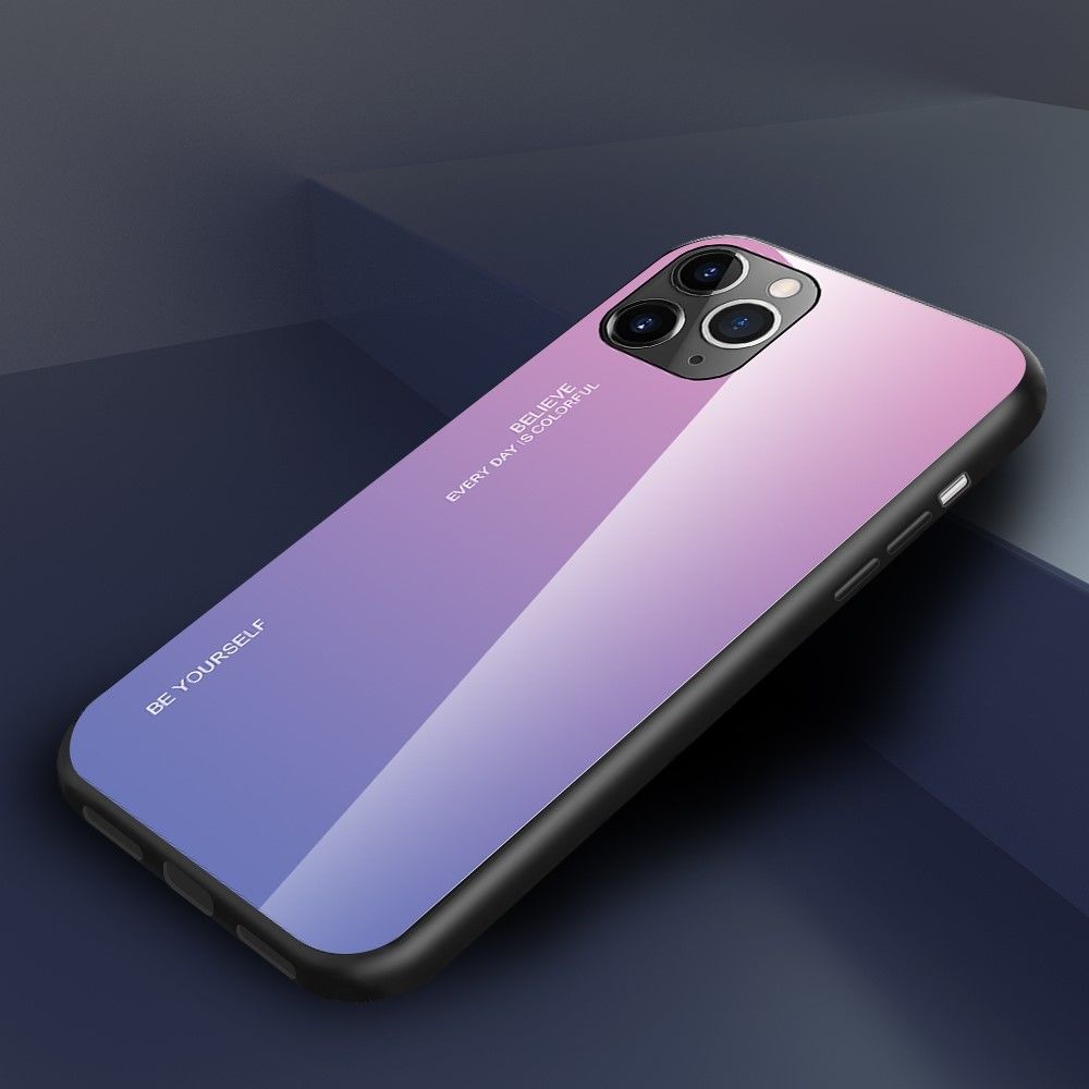 marque generique - Coque en TPU verre dégradé rose/violet pour votre Apple iPhone 11 Pro Max 6.5 pouces - Coque, étui smartphone