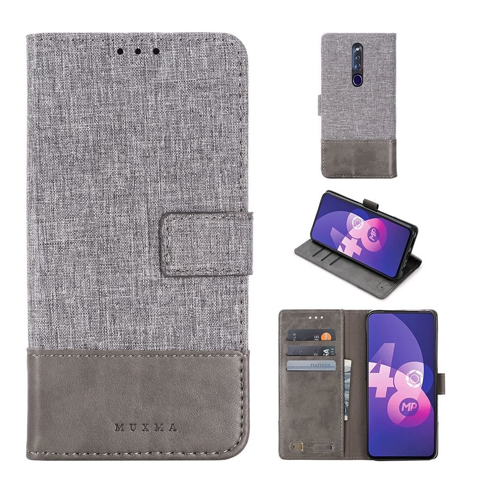 Wewoo - Housse Coque Étui en cuir à rabat horizontal MUXMA MX102 avec fonction supportfente pour carte et portefeuille Gris - Coque, étui smartphone