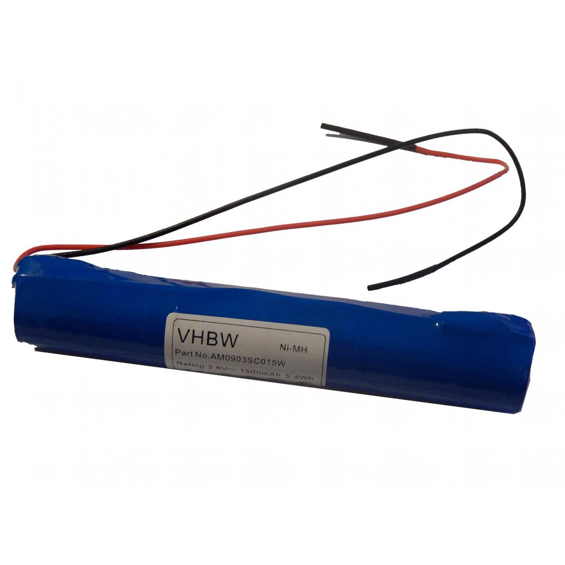 Vhbw - vhbw NiMH batterie céllule 1500mAh (3.6V) avec câble de raccord pour issues de secours, éclairage de secours, batterie bâton - Autre appareil de mesure